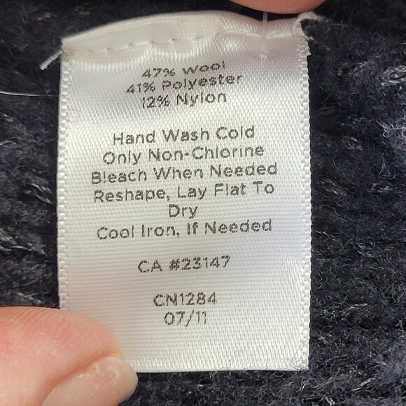 NWT Talbots Woman’s black buttoned cardigan sweater dolman elbow sleeve L Petite - Picture 4 of 10